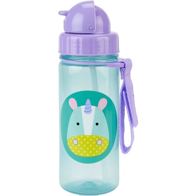 Skip Hop Бутилка със сламка Skip Hop Zоо - Unicorn, 385 ml (9N567610)