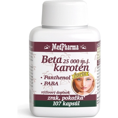 MedPharma Betakaroten 25000 IU + pantenol + PABA 100+7 kapslí