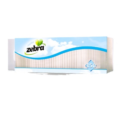 Zebra Зебра салфетки ресторант БЯЛО 350бр 1пласт 33х33 (3800090302162)