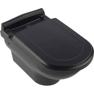 Villeroy & Boch Hommage - Висяща тоалетна, CeramicPlus, Pure Black 6661B0R7 (6661B0R7)
