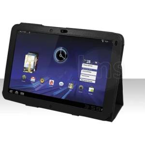 Motorola Кожен Калъф за Motorola XOOM Черен + Протектор
