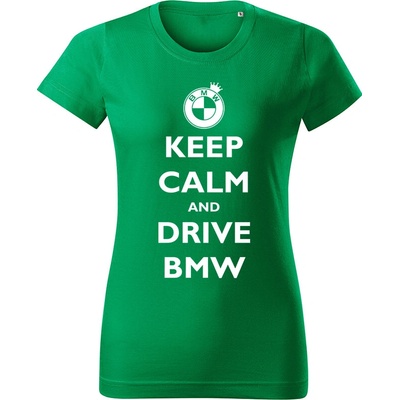 Tričko Keep calm and drive BMW dámske tričko Čierna