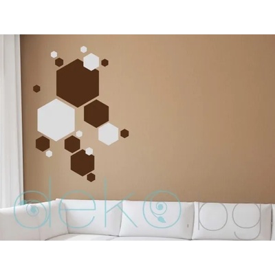 Шестоъгълници в два цвята - 18 бр (4158)