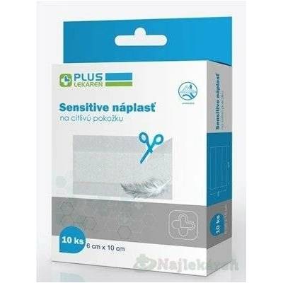 Plus Lekáreň Náplast na citlivou pokožku 6 x 10 cm 10 ks
