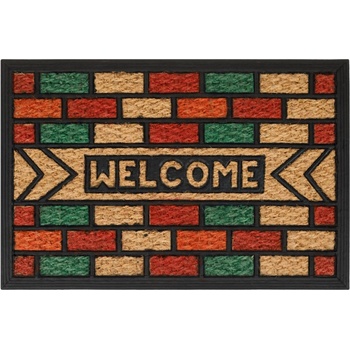 60 х 40 см изтривалка гумирана с кокосови влакна и надпис welcome