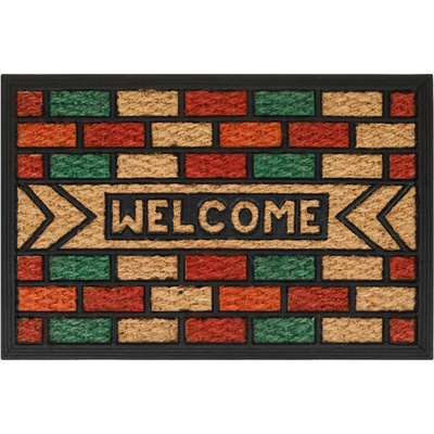 60 х 40 см изтривалка гумирана с кокосови влакна и надпис welcome