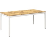 vidaXL Маса за вечеря в градината Бяло 147 x 88, 5 x 75 см (901767)