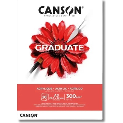 Canson Graduate Acrylic Skicák v lepené vazbě A3 300g 20 listů