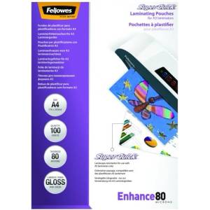Fellowes Ламиниращо фолио FELLOWES A/4 SuperQuick 80 микрона гланц 100/cm 5440001 (5440001)
