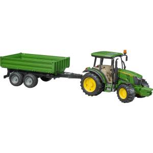 BRUDER Bruder John Deere 5115M модел, зелен/жълт, с бордово ремарке (02108)