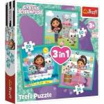 Trefl Gabbys Dollhouse 3in1 Puzzle, Gabby Activities Trefl 34871