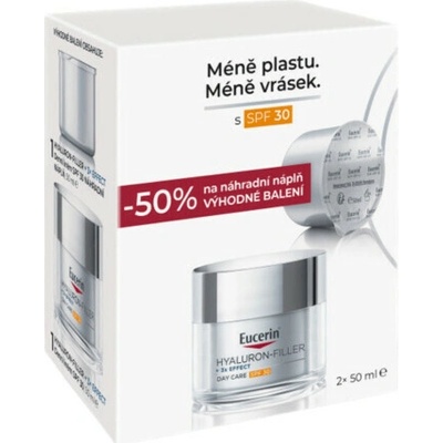 Eucerin Hyaluron Filler +3x Efect denný krém SPF 30 dóza + náhradná náplň Refill 2 x 50 ml