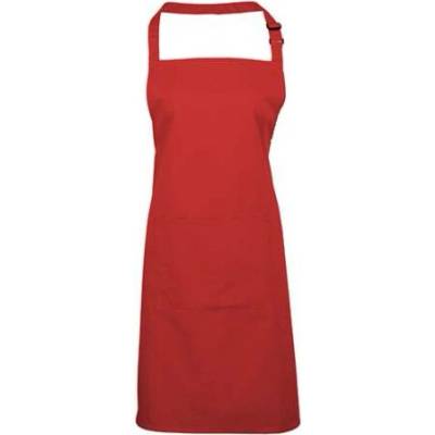 Premier Workwear Pracovní zástěra za krk s kapsou PR154 Red Pantone 200 72x86cm