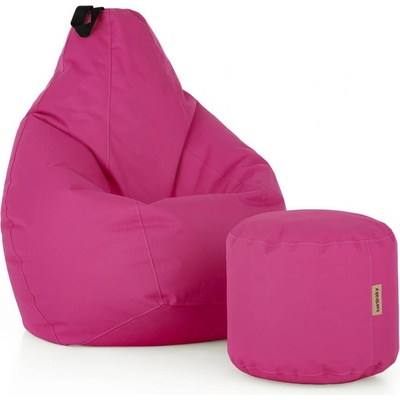 SakyPaky sedací set Hruška s taburetem růžová