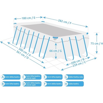 Intex Metal Frame 3 x 2 x 0,75 m 28272NP
