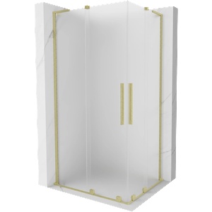 Mexen Velar L Duo плъзгаща се душ кабина 100 x 90 cm, матирано, четкавано златно - 871-100-090-02-33-55 (871-100-090-02-33-55)