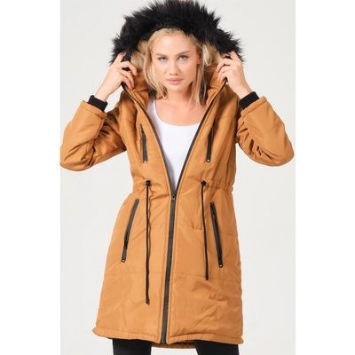 Dewberry Z6762 Lady Coat Taba oranžová