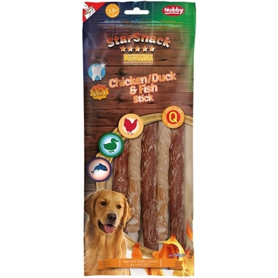 Nobby StarSnack pre psov kačka kura treska BBQ Duck & Fish Stick 130 g