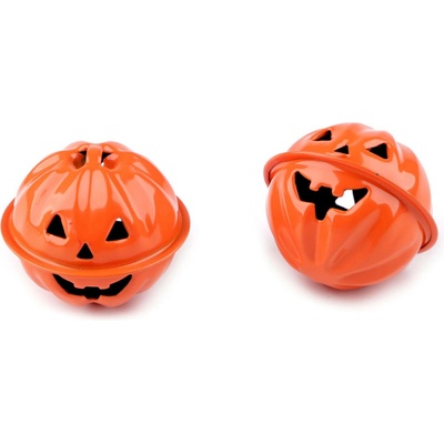 Rolnička dýně halloween Ø30, 40 mm oranžová 2 ks