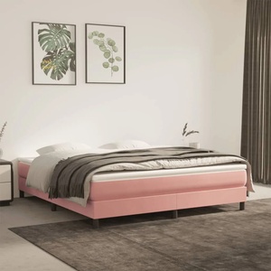 vidaXL Матрак за легло с покет пружини средна твърдост розов 160x220x20 см кадифе (4016629)