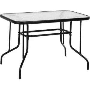 TopMebel Маса Toledo TopMebel метал - закалено стъкло в черен цвят 110x60x70см