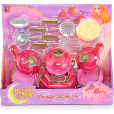 Armtoys ДЕТСКИ РОЗОВ КУХНЕНСКИ КОМПЛЕКТ С КОРОНА В ОТВОРЕНА КУТИЯ