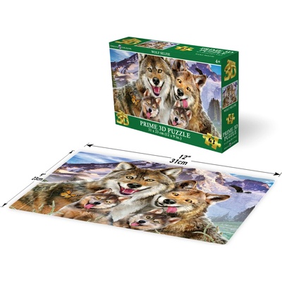 PRIME 3D Puzzle Vlčia selfie 63 ks