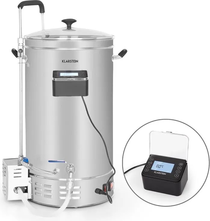 Klarstein Brauheld Pro, малцов котел, 3300 W, 45 l, 30 - 100 ° C, циркулационна помпа, неръждаема стомана (BRD3-Brauheld-Pro45) (BRD3-Brauheld-Pro45)