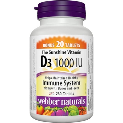 Webber Naturals Vitamín D3 1000IU 240 +20 tabliet