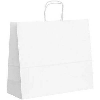 Papírová taška bílá ExtraTWIST 340x120x290 mm s krouceným uchem