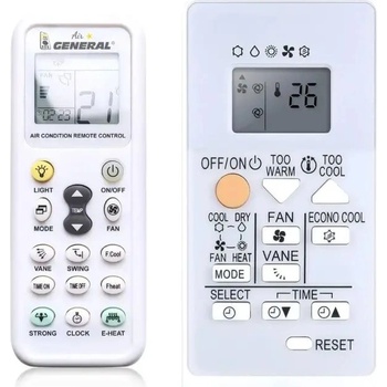 General MITSUBISHI RH18A, MSZ-AL25VKG, MSZ-HR25VF, MSZ-HR35VF, MSZ-HR42VF, MSZ-HR50VF - съвместимо дистанционно управление на марката General (RH18A, MSZ-AL25VKG, MSZ-HR25VF, MSZ-HR35VF, MSZ-HR42VF, MSZ-HR50VF)