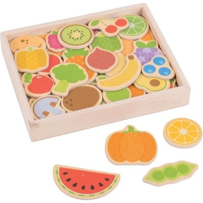 Bigjigs Toys - Дървени магнити - Плодове и зеленчуци