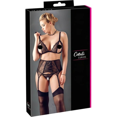 Cottelli Plus Size čipkovaná trojica spodného prádla