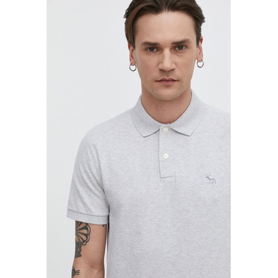 Abercrombie & Fitch Тениска с яка Abercrombie & Fitch в сиво с меланжов десен (KI124.4015.130)