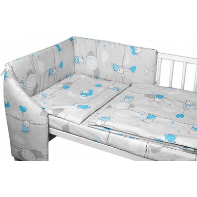 Baby Nellys Mantinel s obliečkami Premium 3D sada Good night Animals sivé BOY 120 x 90 cm