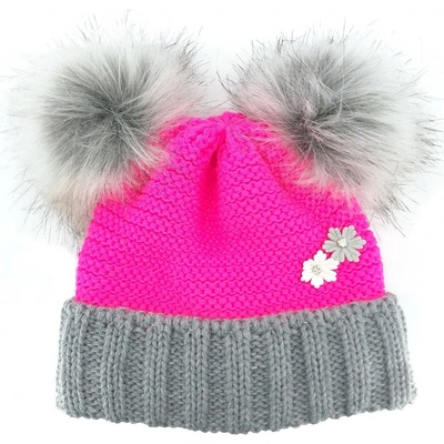 Voxx Ascona Dívčí zimní čepice magenta/sivá