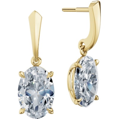 DF dámske náušnice 6435, žluté zlato s laboratorními diamanty o celkové váze 6.00 ct VS1/F