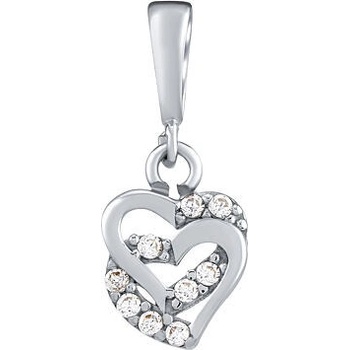 SILVEGO Prívesok srdce Destini z bieleho zlata s Brilliance Zirconia PRGPNP0026PGW