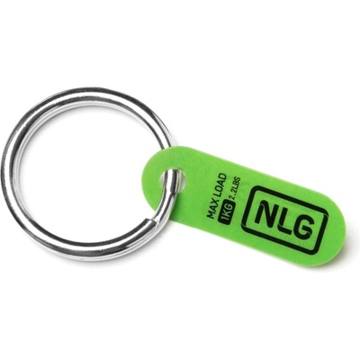 Závěsný kroužek NLG, velký – kov, zelená