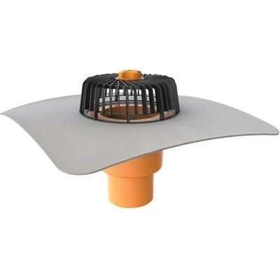 TOPWET TWE 110 TPO S, střešní vpusť svislá vyhřívaná 110mm/21cm s TPO manžetou
