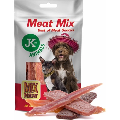 JK ANIMALS Meat Snack Mix, sušené kuřecí a kachní maso, jehněčí a králičí filety 80 g – Hledejceny.cz