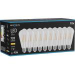 Mexen Vintis 10x LED филамент крушка E27, ST64, 6W, Топла - 2700K, 720 lm, прозрачен (L152-E27-0627-00x10)