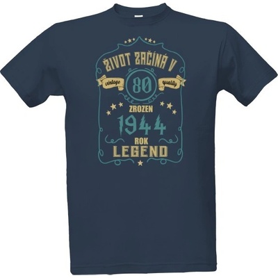 Tričko s potiskem Život začíná v 80 rok 1944 pánské denim – Hledejceny.cz