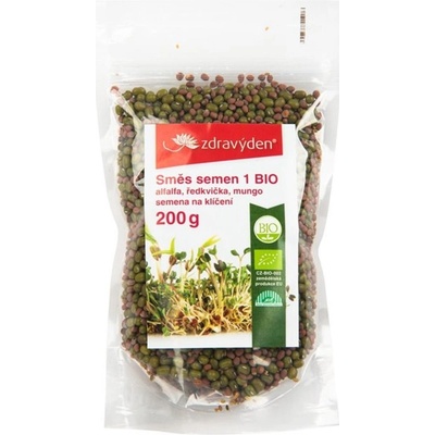 ZdravýDen Bio alfalfa ředkvička mungo směs semen na klíčení 200 g