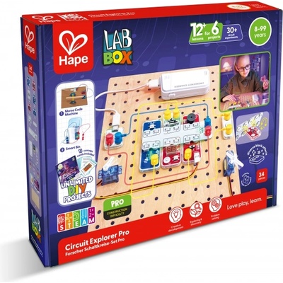 Hape Образователен комплект Hape - LabBox, Изследване на вериги, Про ниво (H5204)