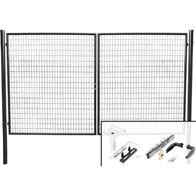 Brána Strend Pro METALTEC DUO, 3580/1450/100x50 mm, antracit, dvojkrídlová, záhradná, ZN+PVC, RAL7016