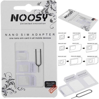 Nano SIM adaptér 3v1 NOOSY white