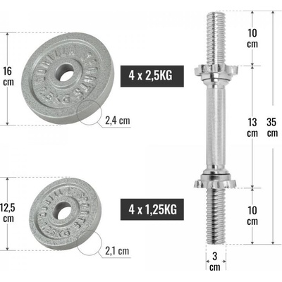 Gorilla Sports sada činek, litina, 20 kg