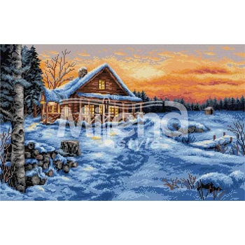 Milena Style Зимен залез - гоблен със схема конци dmc 1: 1