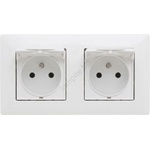 Legrand - Двоен външен домашен контакт с рамка NILOE STEP 250V IP44 бял (LR0051B)
